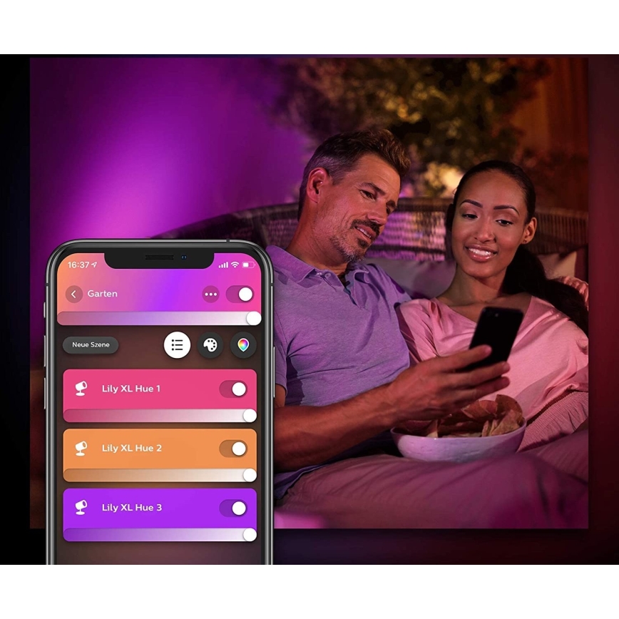 Philips - Hue LILY LED/15W/230V IP65 säädettävä ulkovalaisin RGB-LEDillä