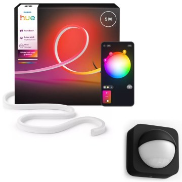 Philips - Hue NEON 5m RGBW himmennettävä ulkokäyttöinen LED-nauha LED/30W/230V 2200-6500K IP67 + liiketunnistin
