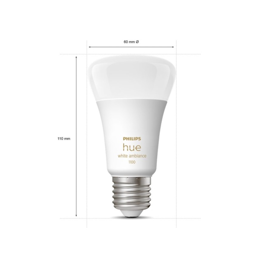 Perussarja Philips Hue White Ambiance 3xE27/11W 2200-6500K + yhdistyslaite ja kaukosäädin