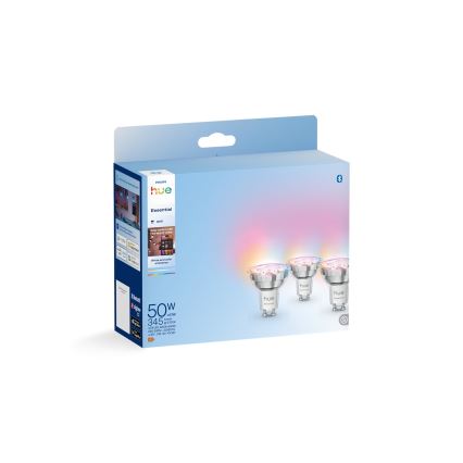 SETTI 3x himmennettäviä LED-lamppuja Philips Hue White And Color Ambiance Essential GU10/4,7W/230V 2200-6500K
