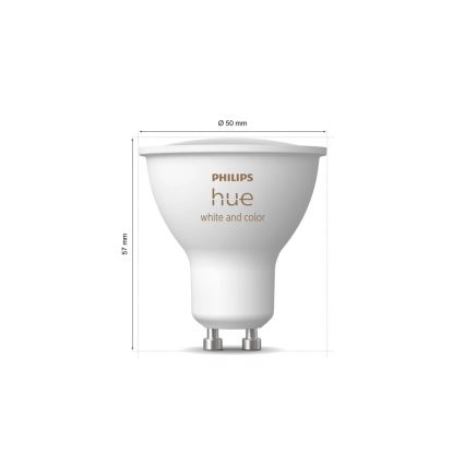 LED RGBW himmennettävä lamppu Philips Hue White And Color Ambiance GU10/4,2W/230V 2000-6500K