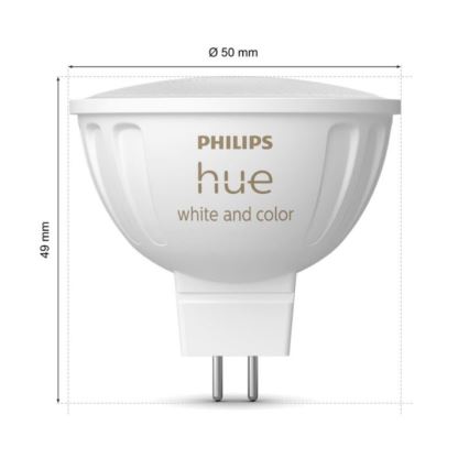 LED RGBW himmennettävä lamppu Philips Hue White And Color Ambiance GU5,3/MR16/6,3W/12V 2000-6500K