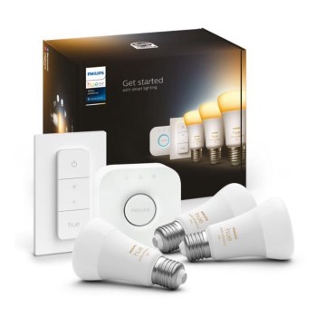 Philips Hue White Ambiance -aloituspaketti 3xE27/11W 2200-6500K + Hue Bridge ja himmennin
