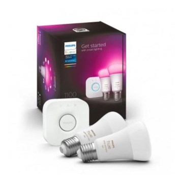 Philips Hue White and Color Ambiance -aloituspaketti 2xE27/9W/230V 2000-6500K + Hue Bridge