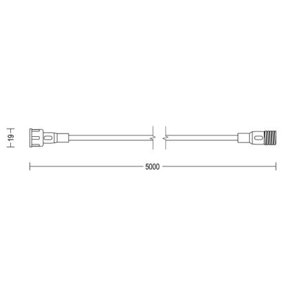 Philips - Jatkojohto ulkokäyttöön 5m IP67