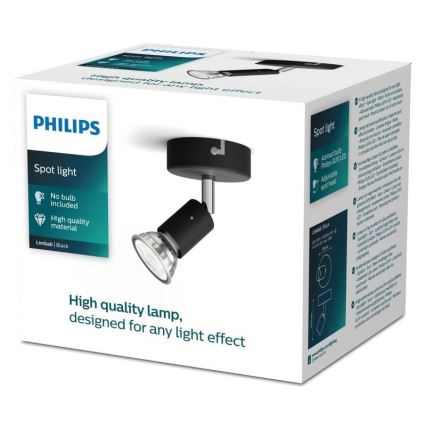Philips - Kohdevalo 1xGU10/50W/230V musta