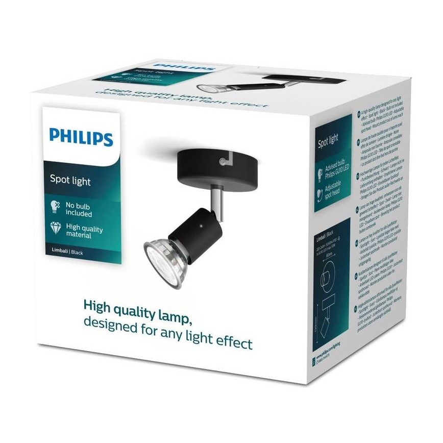 Philips - Kohdevalo 1xGU10/50W/230V musta