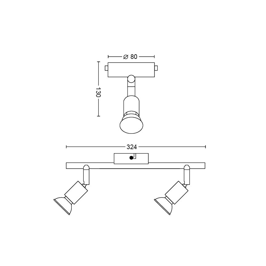 Philips - Kohdevalo 2xGU10/50W/230V valkoinen