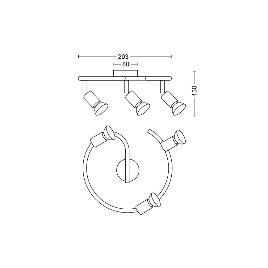Philips - Kohdevalo 3xGU10/50W/230V valkoinen