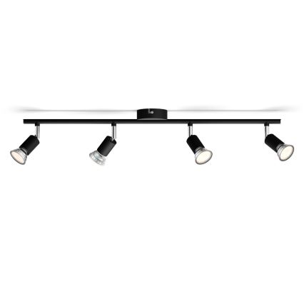 Philips - Kohdevalo 4xGU10/50W/230V musta