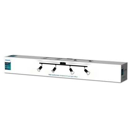 Philips - Kohdevalo 4xGU10/50W/230V musta