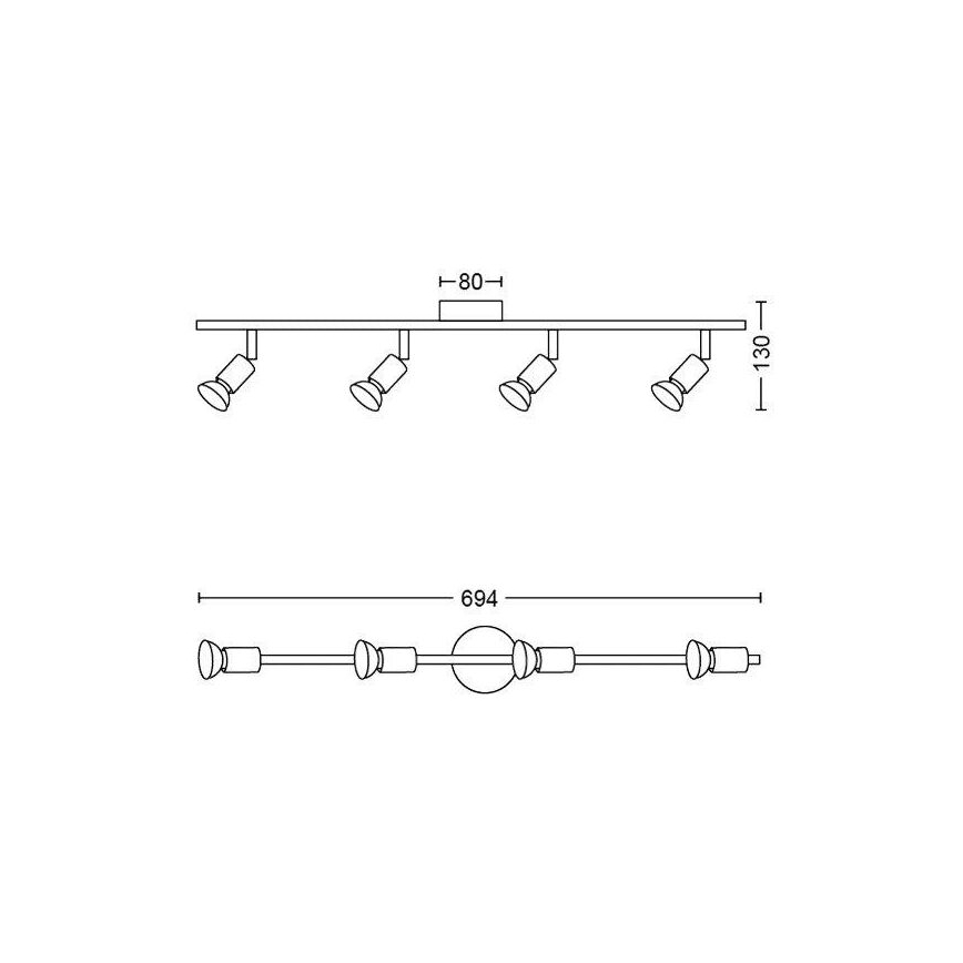 Philips - Kohdevalo 4xGU10/50W/230V valkoinen
