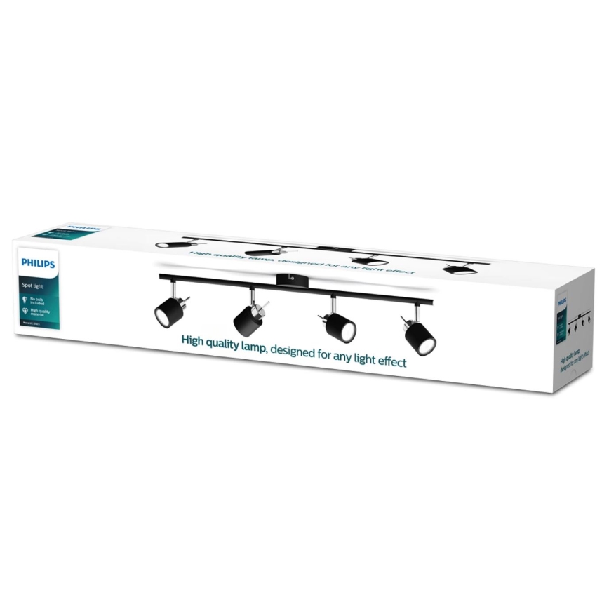 Philips - Kohdevalo 4xGU10/35W/230V musta