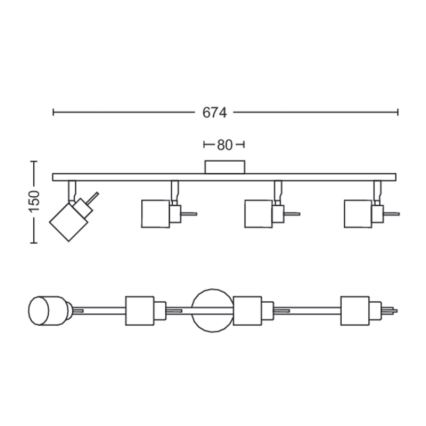 Philips - Kohdevalo 4xGU10/35W/230V valkoinen