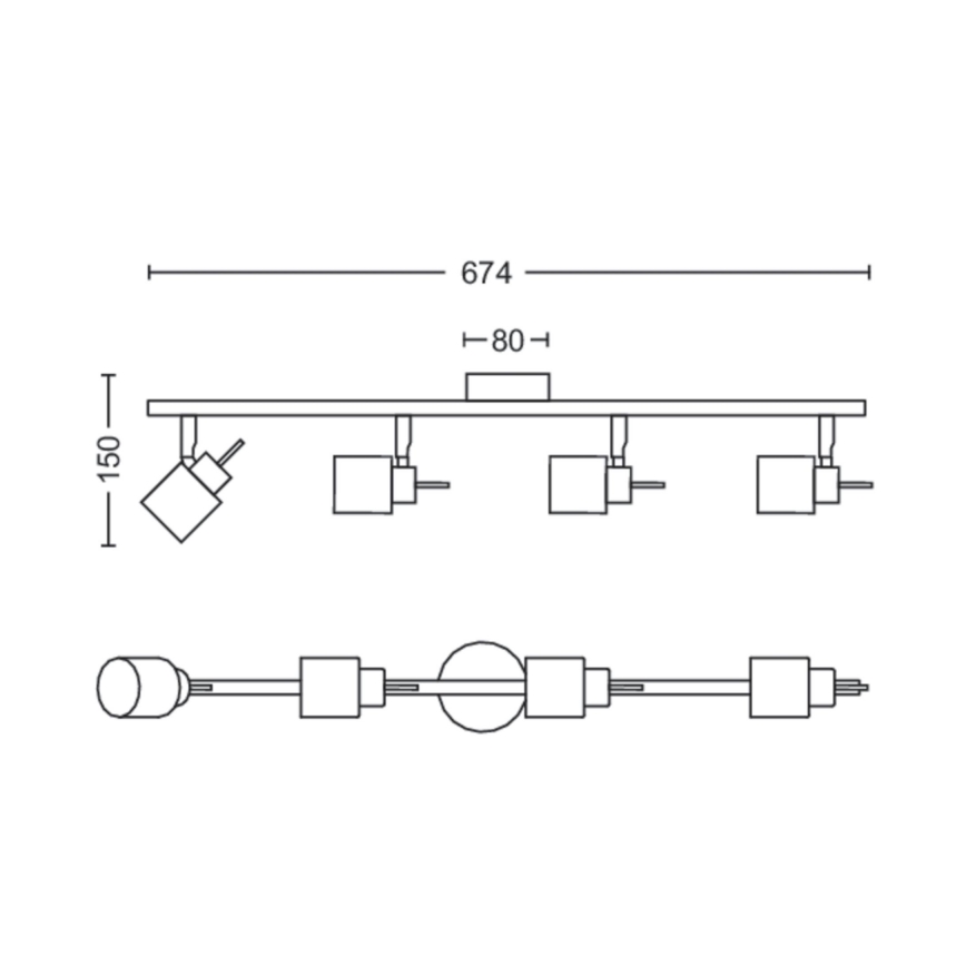 Philips - Kohdevalo 4xGU10/35W/230V valkoinen