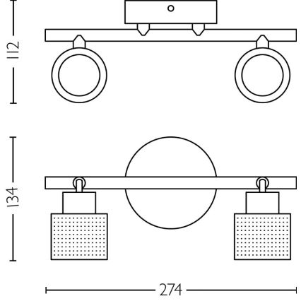 Philips - Kohdevalo NIALL 2xGU10/5W/230V musta/messinki