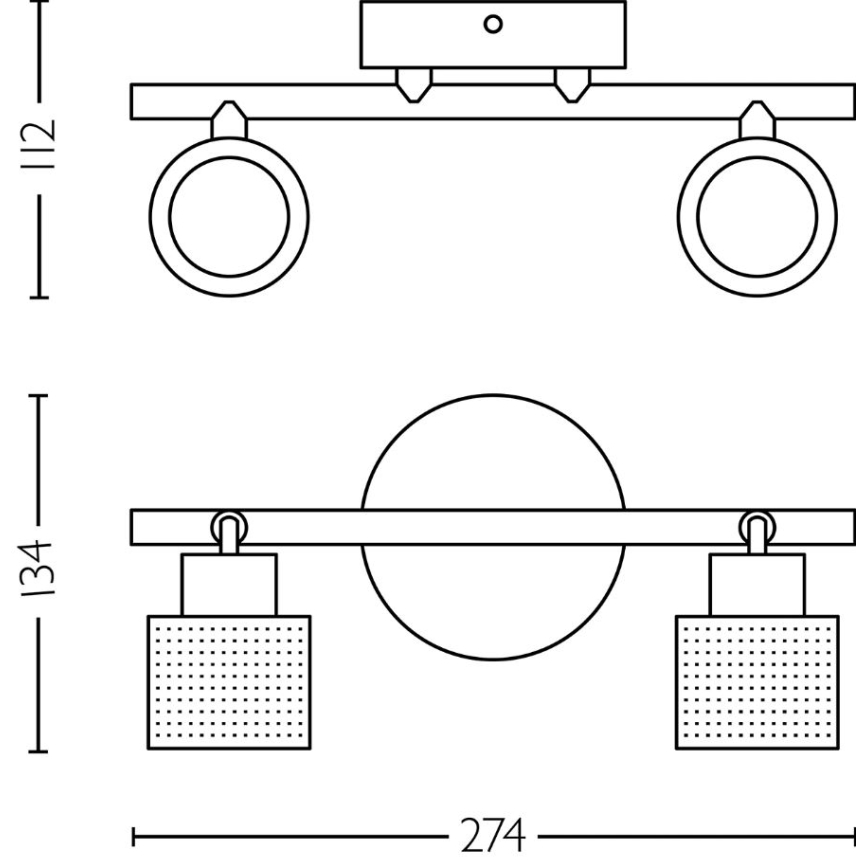 Philips - Kohdevalo NIALL 2xGU10/5W/230V musta/messinki