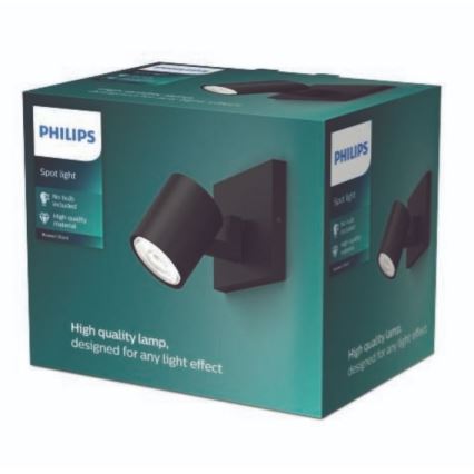 Philips - Kohdevalo RUNNER 1xGU10/20W/230V musta