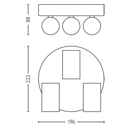 Philips - Kylpyhuoneen kohdevalo IDRIS 3xGU10/5W/230V IP44 musta/kulta