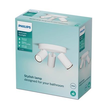 Philips - Kylpyhuoneen kohdevalo IDRIS 3xGU10/5W/230V IP44 valkoinen