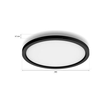 Philips - himmennettävä LED-kattovalaisin Hue AURELLE LED/21W/230V 2200-6500K halkaisija 39,5 cm musta