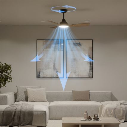 Philips - OLAS himmennettävä LED-kattotuuletin LED/24W/230V, halkaisija 106 cm, musta/ruskea + kaukosäädin