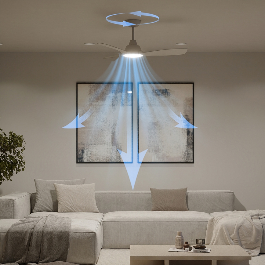 Philips - himmennettävä LED-kattotuuletin OLAS LED/24W/230V Ø 106 cm valkoinen + kaukosäädin
