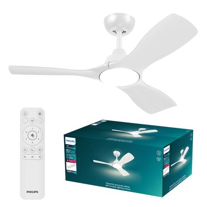 Philips - himmennettävä LED-kattotuuletin OLAS LED/24W/230V Ø 106 cm valkoinen + kaukosäädin