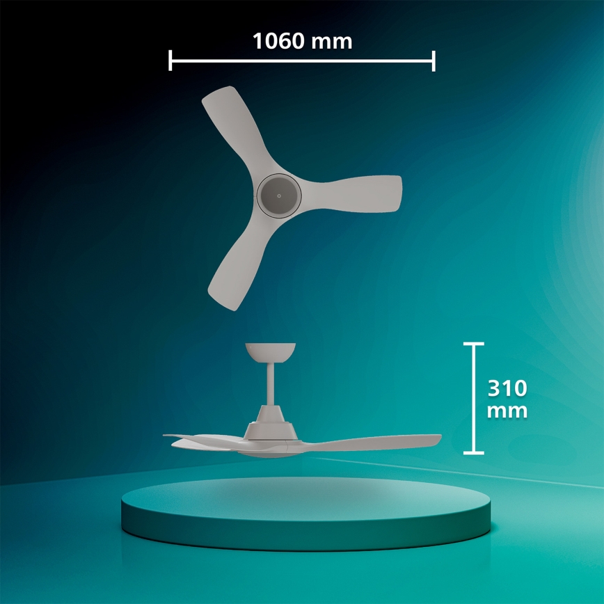 Philips - himmennettävä LED-kattotuuletin OLAS LED/24W/230V Ø 106 cm valkoinen + kaukosäädin