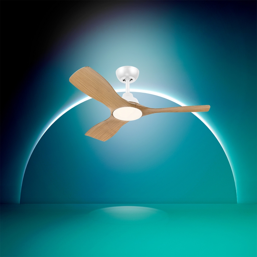 Philips - himmennettävä LED-kattotuuletin OLAS LED/24W/230V Ø 106 cm valkoinen/ruskea + kaukosäädin
