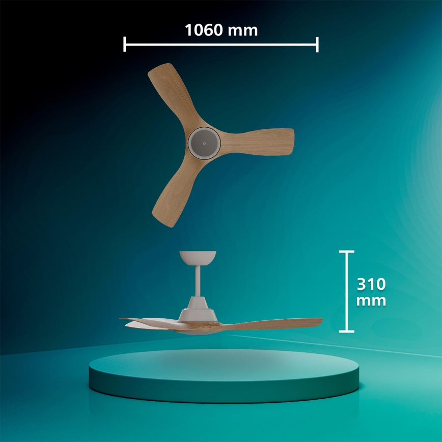 Philips - himmennettävä LED-kattotuuletin OLAS LED/24W/230V Ø 106 cm valkoinen/ruskea + kaukosäädin