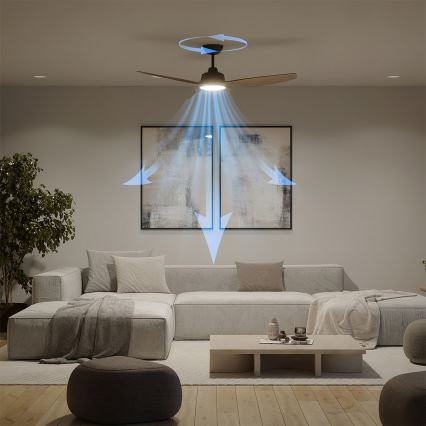 Philips - himmennettävä LED-kattotuuletin OLAS LED/24W/230V, halkaisija 132 cm, musta/ruskea + kaukosäädin