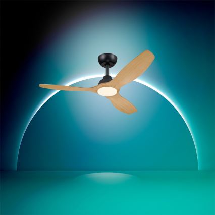 Philips - himmennettävä LED-kattotuuletin OLAS LED/24W/230V, halkaisija 132 cm, musta/ruskea + kaukosäädin