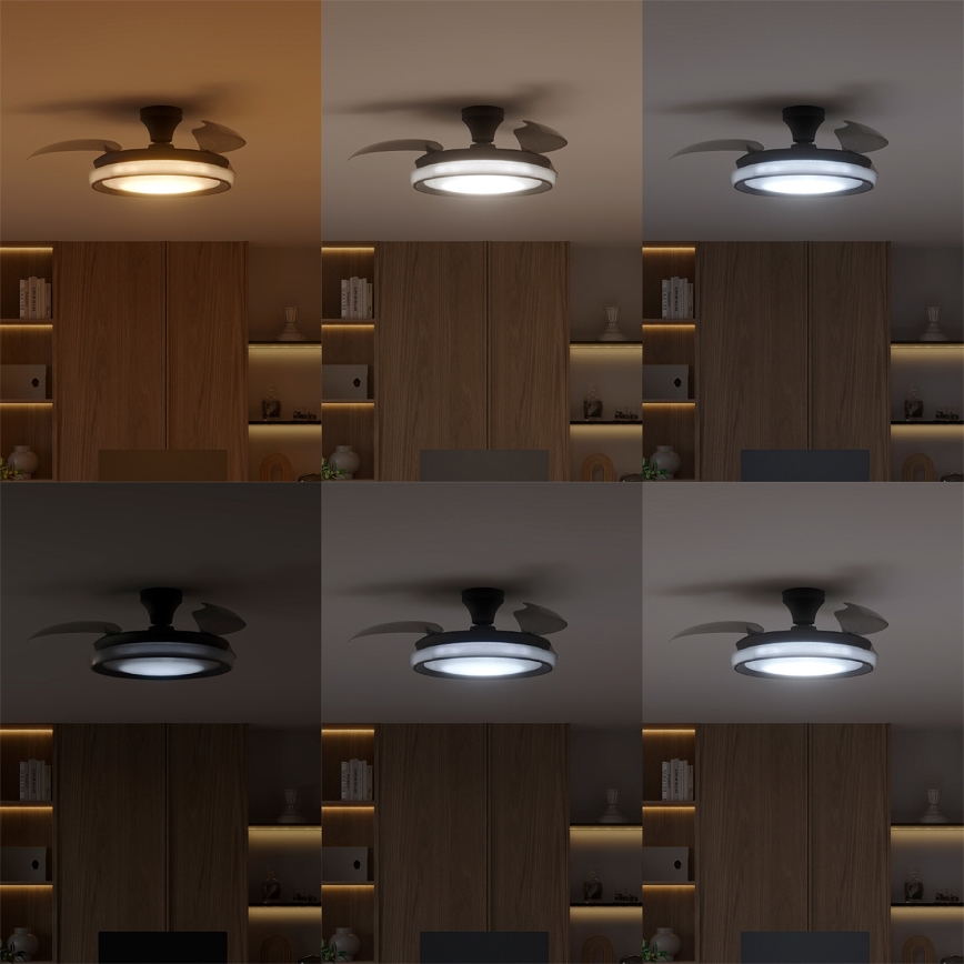 Philips - LED Himennettävä kattovalaisin tuulettimella BLISS LED/35W/230V musta + kaukosäädin