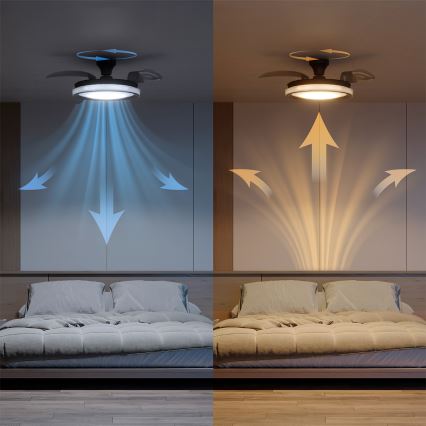 Philips - LED Himennettävä kattovalaisin tuulettimella BLISS LED/35W/230V musta + kaukosäädin