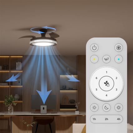 Philips - LED Himennettävä kattovalaisin tuulettimella BLISS LED/35W/230V musta + kaukosäädin