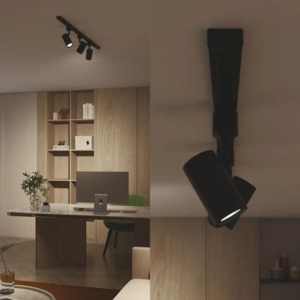 Philips - LED-himmennettävä kohdevalaisin EASYLINK-kiskojärjestelmään 3xGU10/6,2W/230V 2200-2700K 1m musta