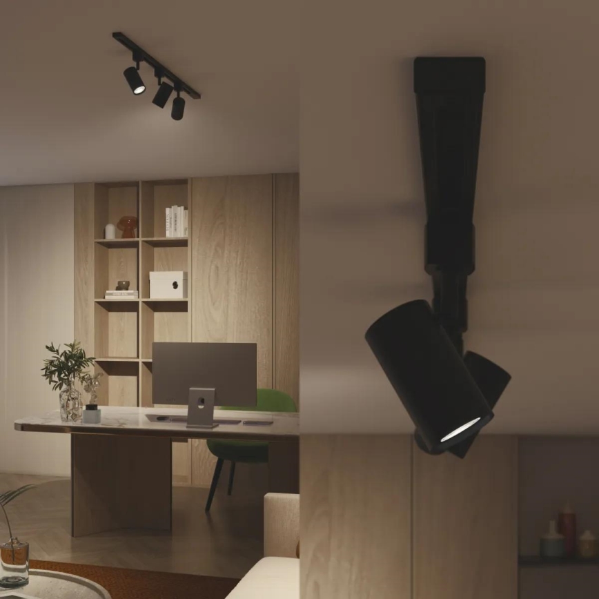 Philips - LED-himmennettävä kohdevalaisin EASYLINK-kiskojärjestelmään 3xGU10/6,2W/230V 2200-2700K 1m musta