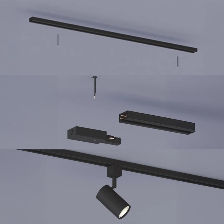 Philips - LED-himmennettävä kohdevalaisin EASYLINK-kiskojärjestelmään 3xGU10/6,2W/230V 2200-2700K 1m musta