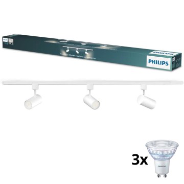 Philips - LED-himmennettävä kohdevalaisin EASYLINK-kiskojärjestelmässä 3xGU10/7W/230V 1 m valkoinen