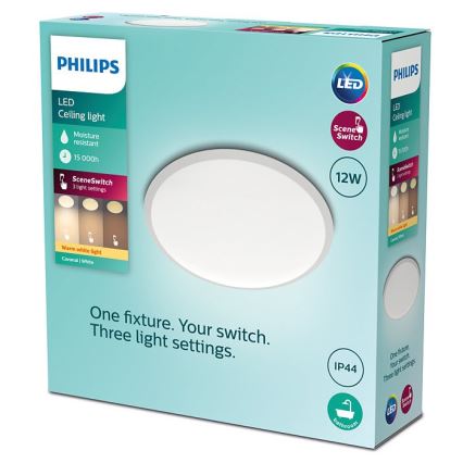 Philips - LED-himmennettävä kylpyhuoneen kattovalaisin SCENE SWITCH LED / 12W / 230V IP44