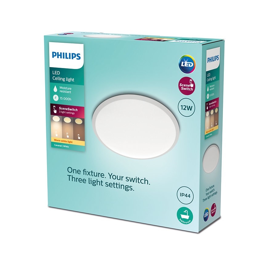 Philips - LED-himmennettävä kylpyhuoneen kattovalaisin SCENE SWITCH LED / 12W / 230V IP44