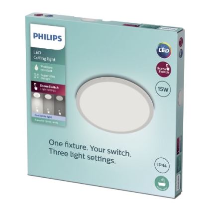 Philips - LED-himmennettävä kylpyhuoneen kattovalaisin SCENE SWITCH LED / 15W / 230V IP44 4000K