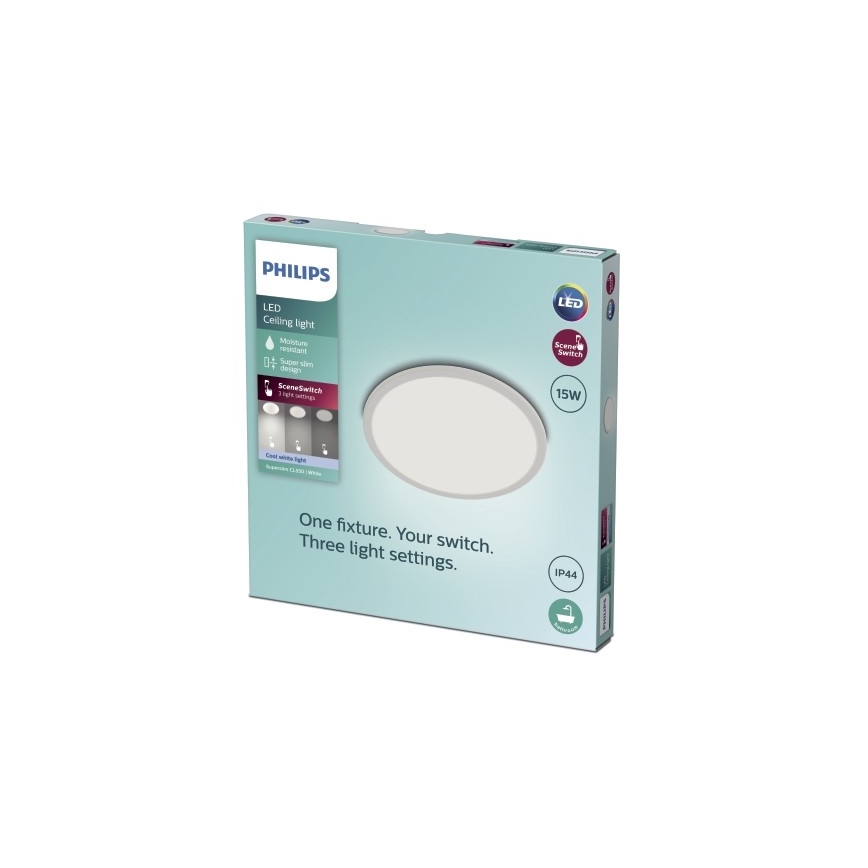 Philips - LED-himmennettävä kylpyhuoneen kattovalaisin SCENE SWITCH LED / 15W / 230V IP44 4000K