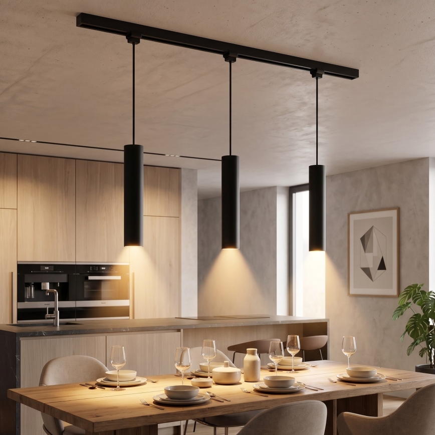 Philips - himennettävä LED-riippuvalaisin vaijerilla EASYLINK-kiskojärjestelmään 3xGU10/7W/230V 2200-2700K 1m musta