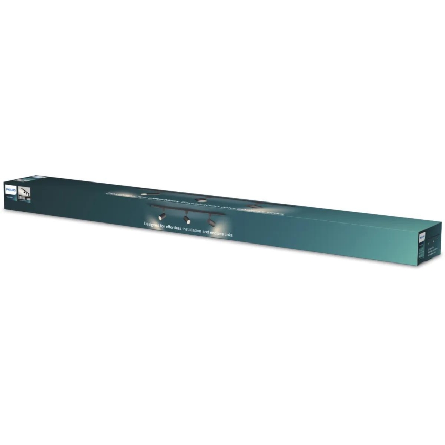 Philips - LED RGBW Himennettävä kohdevalaisin kiskojärjestelmään EASYLINK HUE 3xGU10/4,7W/230V 2200-6500K 1m musta + Hue bridge