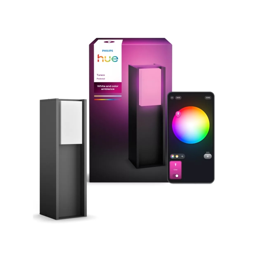 Philips - LED himmennettävä ulkovalaisin Hue TURACO 1xE27/8,1W/230V 40 cm IP44