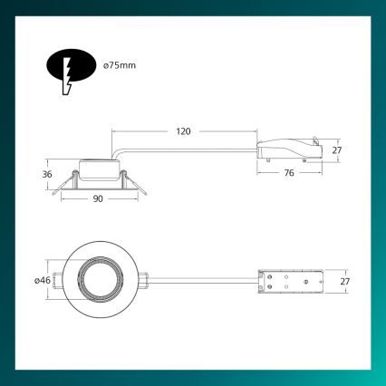 Philips - himmennettävä LED-uppovalaisin CILANTRO, 5 W, 230 V, 2700 K, valkoinen