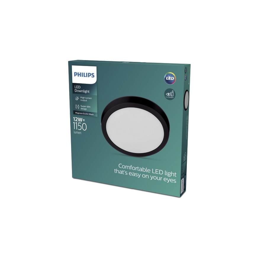 Philips - LED-kattovalaisin MAGNEOS LED / 12W / 230V 2700K musta