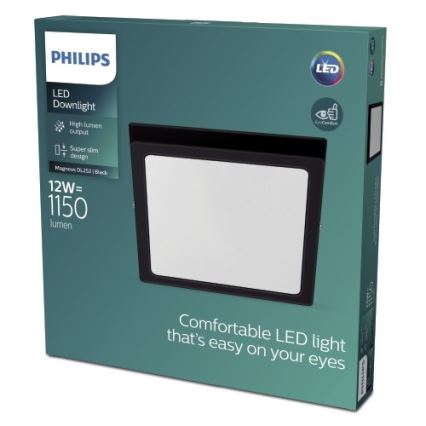 Philips - LED-kattovalaisin MAGNEOS LED / 12W / 230V 2700K musta